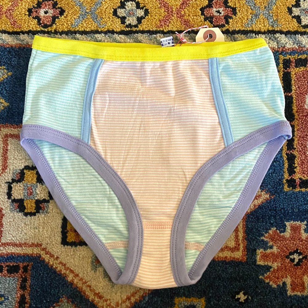 PETIT BATEAU French Cotton High Waisted Striped Bottoms Briefs Underwear #2